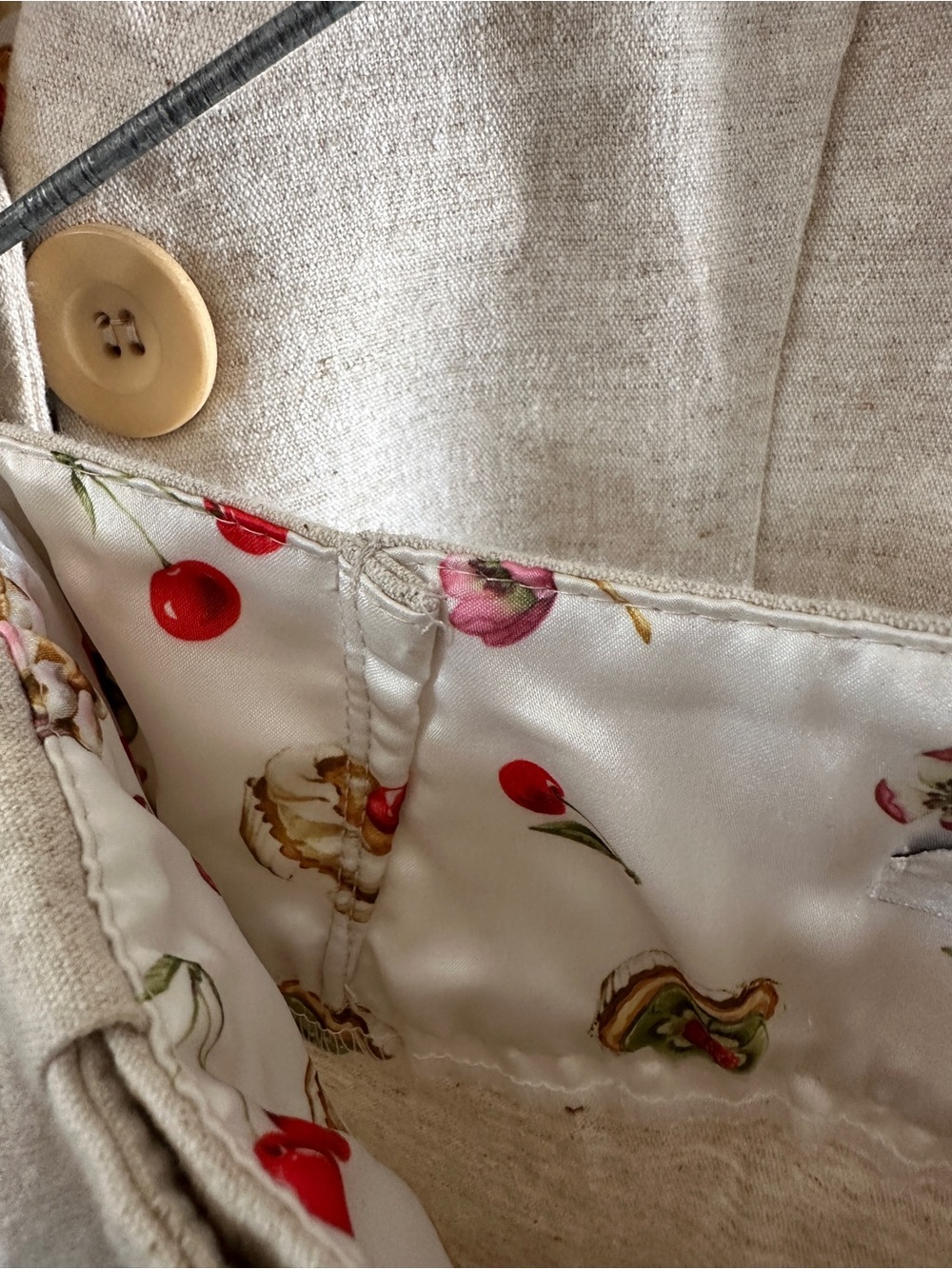 Necessary Objects Linen Blend Pant Suit Size M/6 Beige Oatmeal Blazer Trousers - Picture 10 of 16